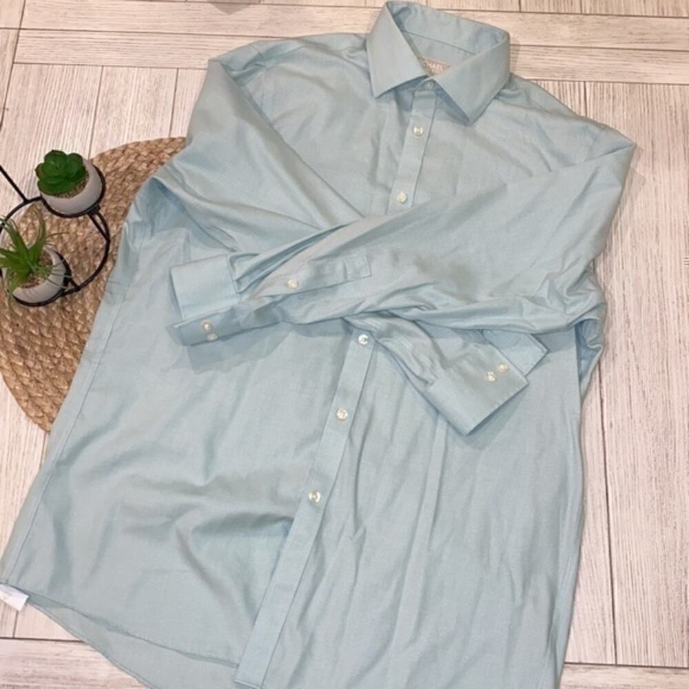 Michael Kors long sleeve green button down size 16 - Picture 4 of 4